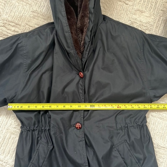 Talbots coat jacket with hood in black Size 8P - Picture 15 of 16